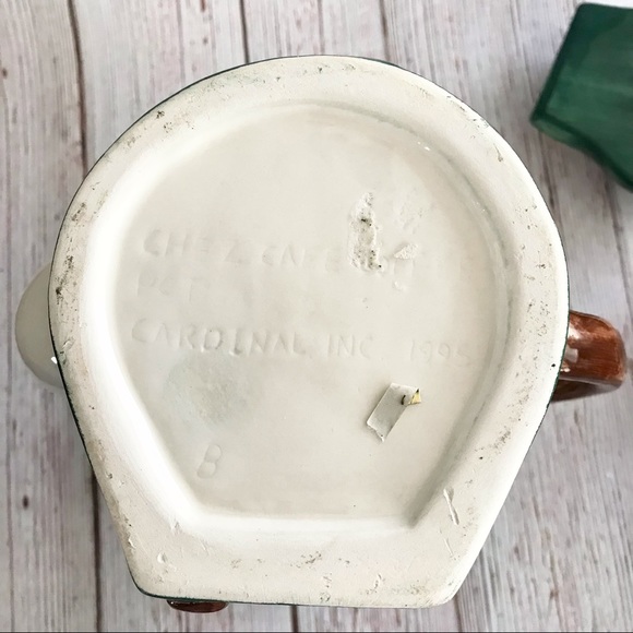 Vintage 1995 Cardinal Inc. Hand Painted Collectors Coffee Pot with Mini … - Picture 10 of 12